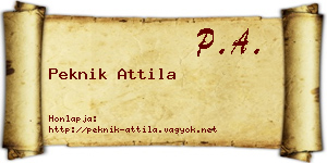 Peknik Attila névjegykártya